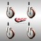 Service Caster 5 Inch 316SS Maroon Polyurethane Swivel 7/8 Inch Expanding Stem Caster Set SCC SCC-SS316EX20S514-PPUB-MRN-78-4 - alternate 2